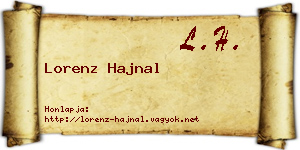 Lorenz Hajnal névjegykártya